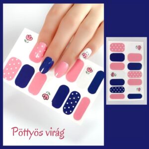 Pöttyös virág - körömlakk matrica