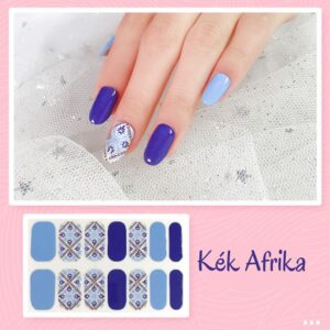 Kék Afrika - körömlakk matrica