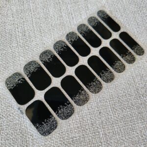 Ezüst fekete  - Körömlakk matrica